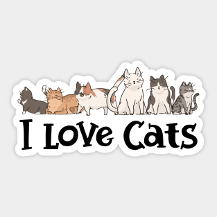 Cute Cat - I love Cats Sticker